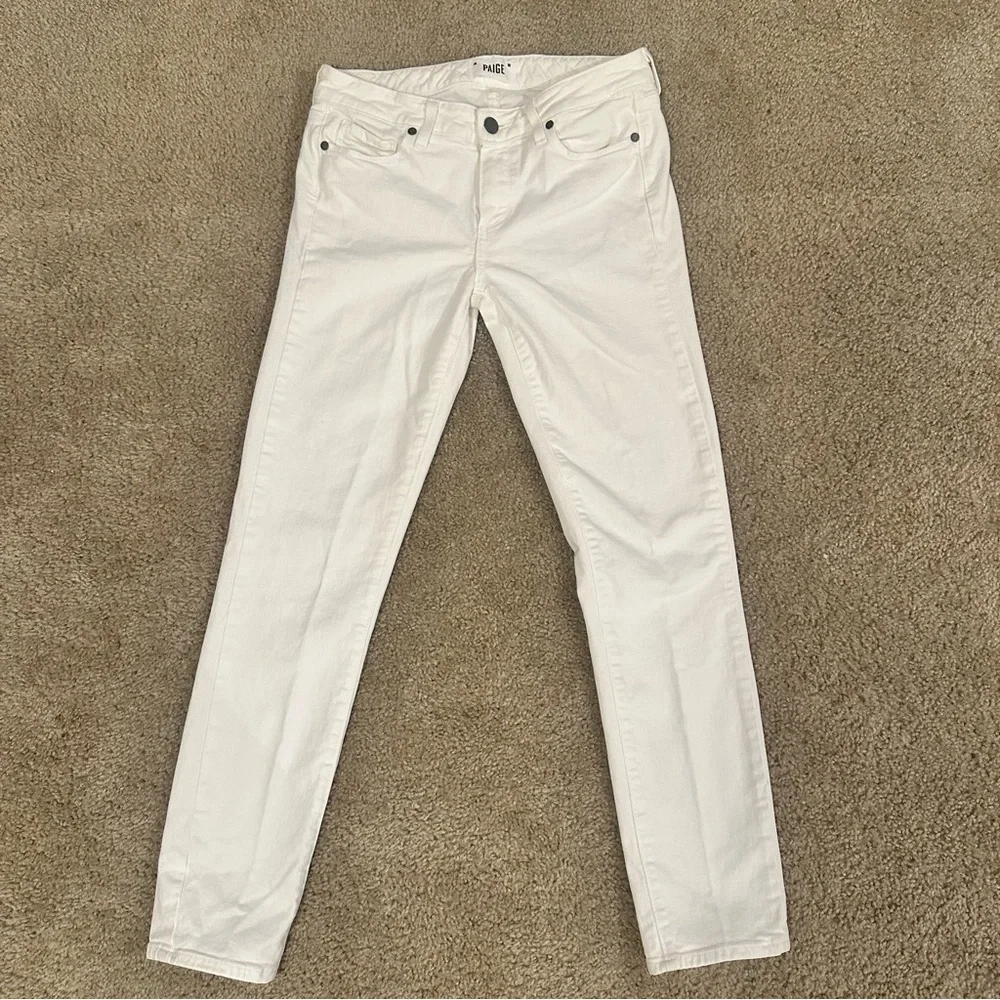 Paige White Women's Jeans Skyline Ankle Peg Size 28 Inseam 28 Pants Old Money - Picture 2 of 10